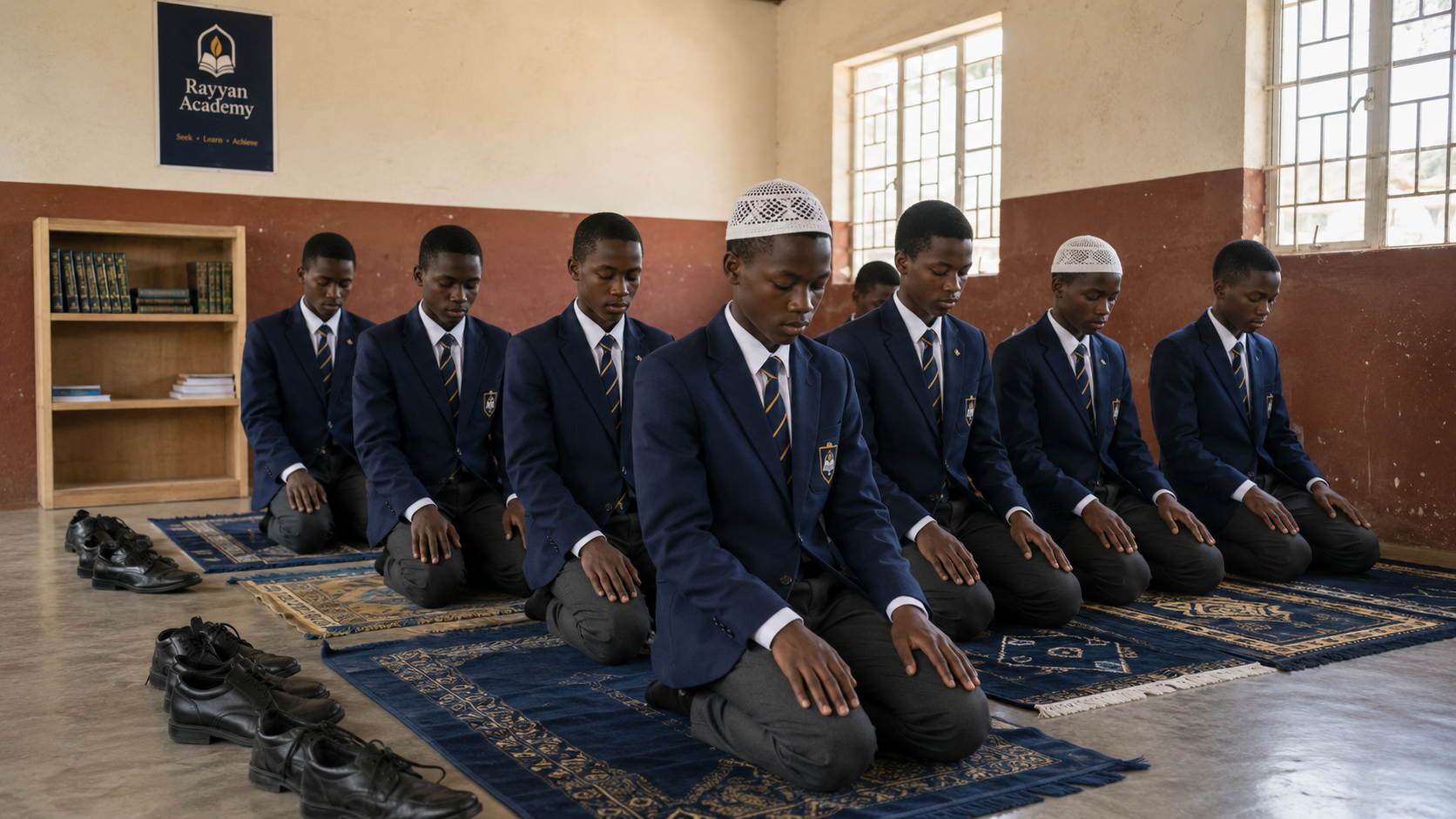Students praying together